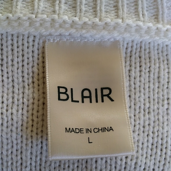 Blair Button Up V Neck Cardigan Sweater L Cream Off White - Picture 2 of 15